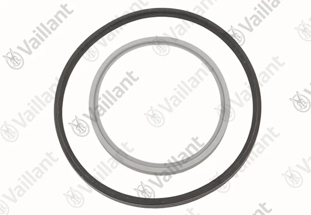 Vaillant Dichtungssatz mit zwei O-Ringen in unterschiedlichen Durchmessern, geeignet für verschiedene Anwendungen in Heizungs- oder Sanitärsystemen.